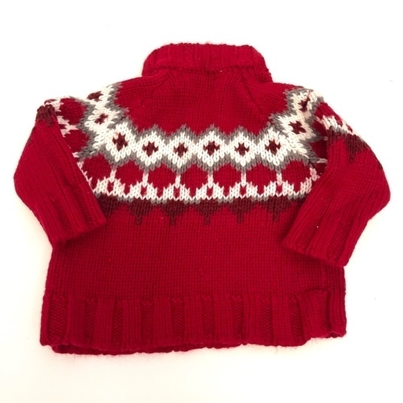 TOMMY Hilfiger Red Fair Isle Knit Sweater US 3-6M - Picture 2 of 6